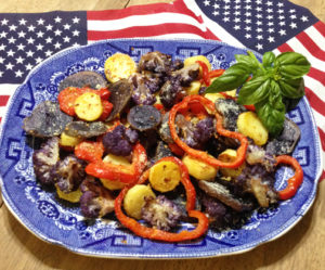 Garlic Parmesan Roasted Red White & Blue Veeggies 1 web