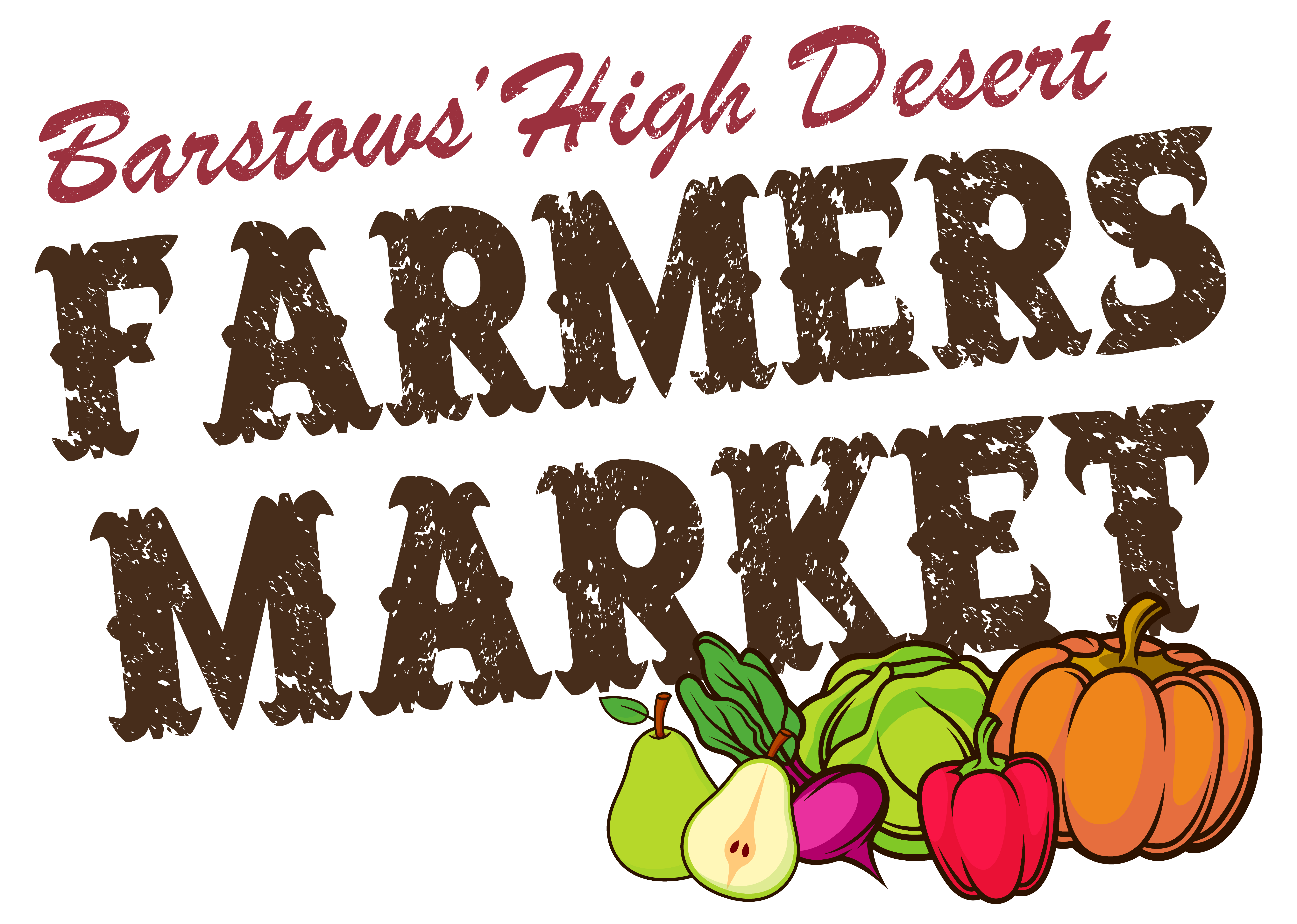 Barstows' Farmers Market logo with illustration of produce including a pear, turnip, pepper, cabbage, and pumpkin